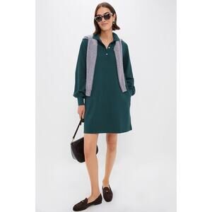 NWT Tuckernuck 3XL June Bug Pique Polo Dress Womens Large Puff Long Sleeve Green